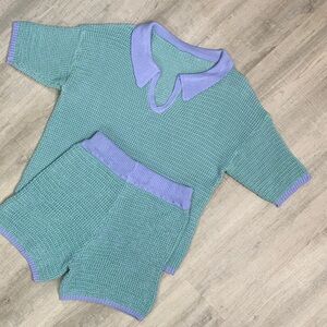 New Crochet 2 Pc Short Set